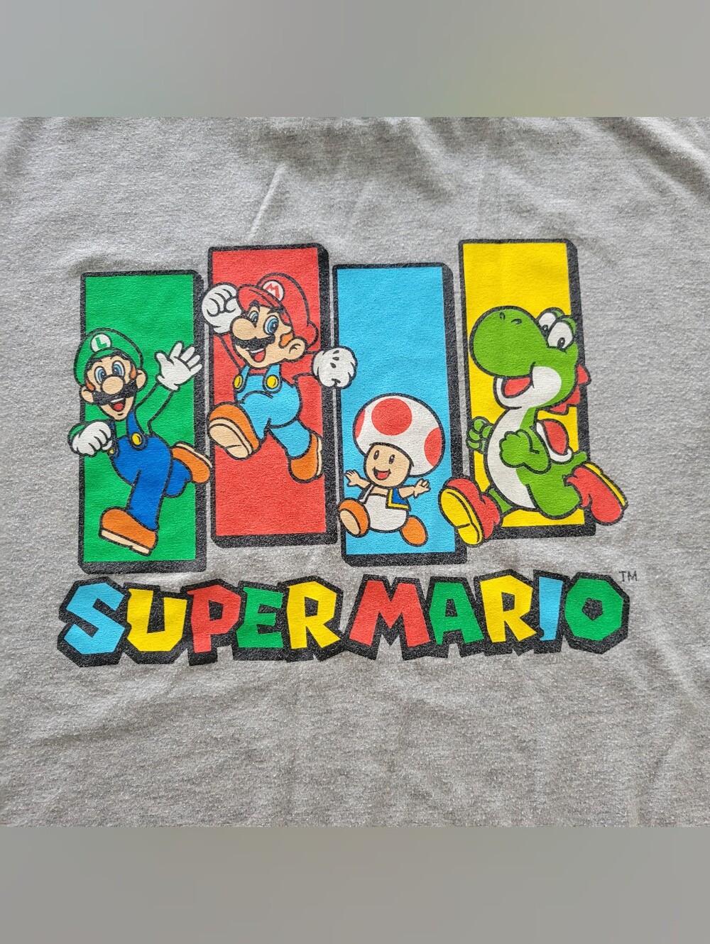 Super Mario Kids Gray Graphic T-Shirt - Picture 3 of 7